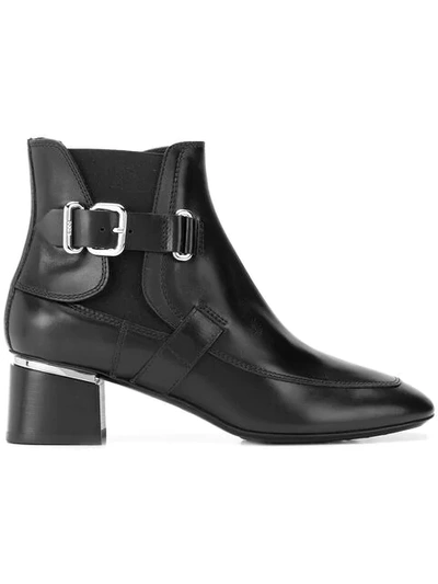 Tod's Buckle Detail Boots In B999 Nero