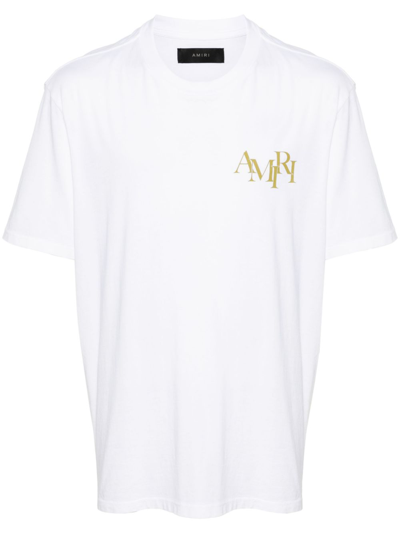 Amiri Champagne Cotton T-shirt In White