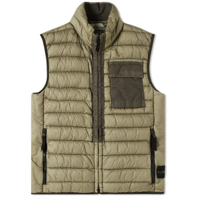 Stone Island Garment Dyed Down Filled Gilet In Green ModeSens