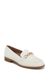 Naturalizer Mariana Chain Link Loafer In White Woven Embossed Faux Leather