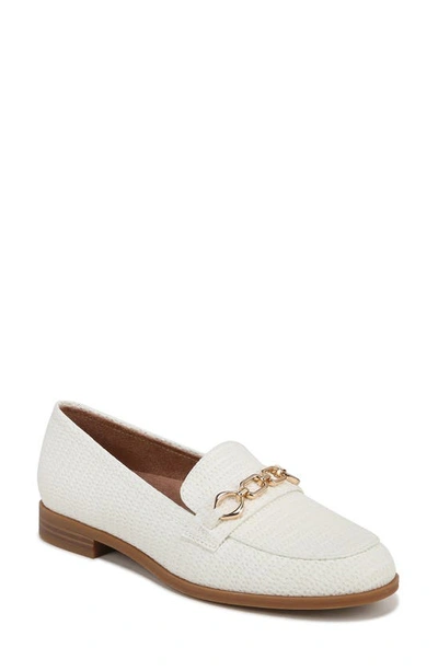 Naturalizer Mariana Chain Link Loafer In White Woven Embossed Faux Leather