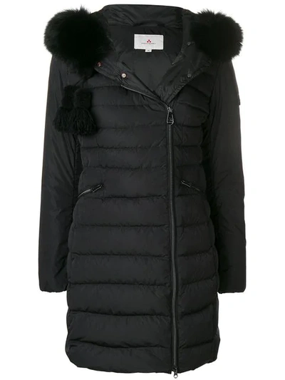 Peuterey Fur Hood Padded Coat In Black