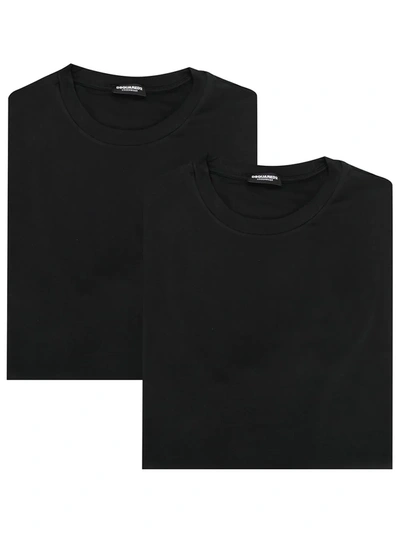 Dsquared2 Two-pack Crewneck T-shirts In Black