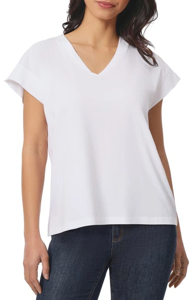 Jones New York V-neck Jersey Top In White