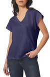 Jones New York V-neck Jersey Top In Pacific Navy