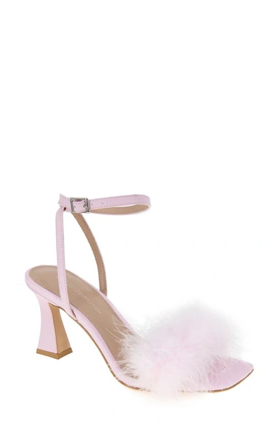 Bcbgeneration Relby Faux Feather Sandal In Ballerina
