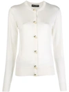 Dolce & Gabbana Rose Button Cardigan In White