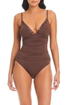 Bleu By Rod Beattie Pulling Strings One-piece Swimsuit In Hickory