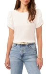 Vince Camuto Gathered Puff Sleeve Blouse In New Ivory