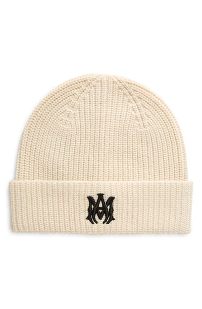 Amiri M.a. Logo Beanie In Alabaster