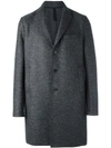 Harris Wharf London Single Breasted Mid Coat In Grey