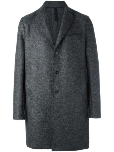 Harris Wharf London Single Breasted Mid Coat In Grey
