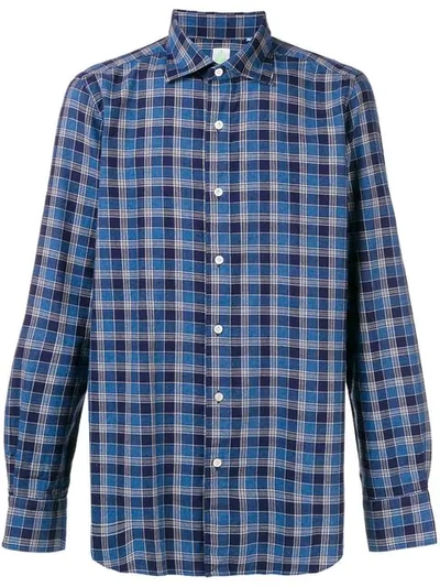 Finamore 1925 Napoli Checked Shirt In Blue