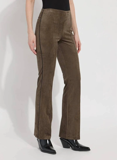 Lyssé Elysse Suede Pant In Green Smoke In Multi