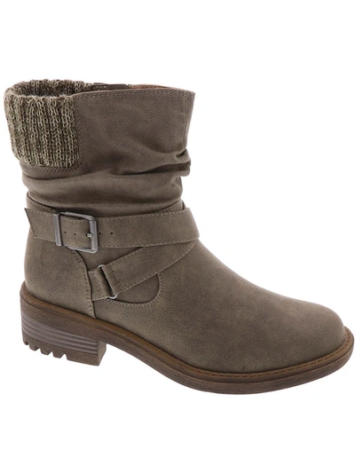 Lifestride Katie Womens Zipper Block Heel Ankle Boots In Grey