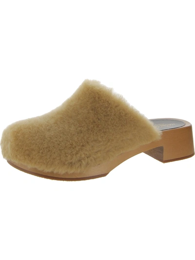 Swedish Hasbeens Fluff Clog Womens Leather Faux Fur Clogs In Multi