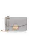 Furla Metropolis Small Leather Shoulder Bag In Onice E Gray/gold