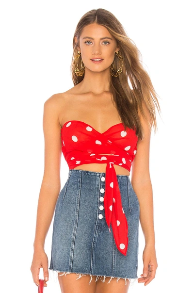 Lpa Tie Bandeau In Red. In Red Polka Dot