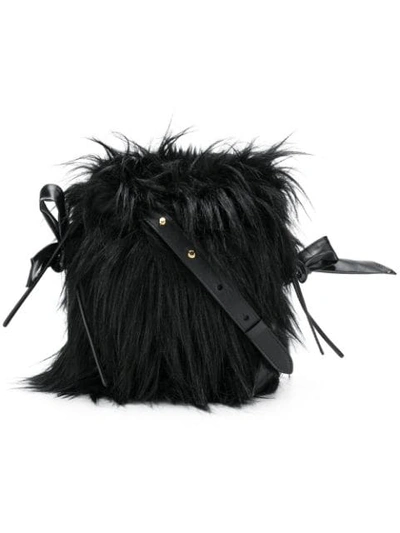 Simone Rocha Faux Fur And Leather Bag In Black