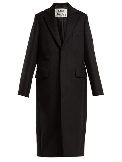Acne Studios Wool-blend Overcoat In Black
