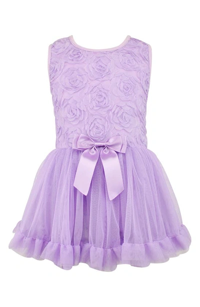 Popatu Kids' Floral Sleeveless Fit & Flare Dress In Purple