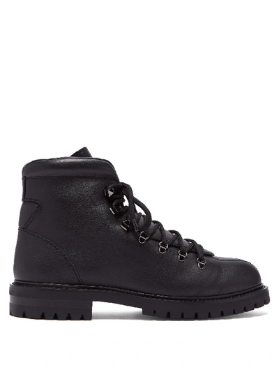 Valentino Garavani 30mm Leather Trekking Boots In Black
