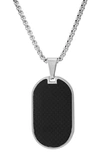 Hmy Jewelry Black Dog Tag Pendant Necklace In Black / Metallic