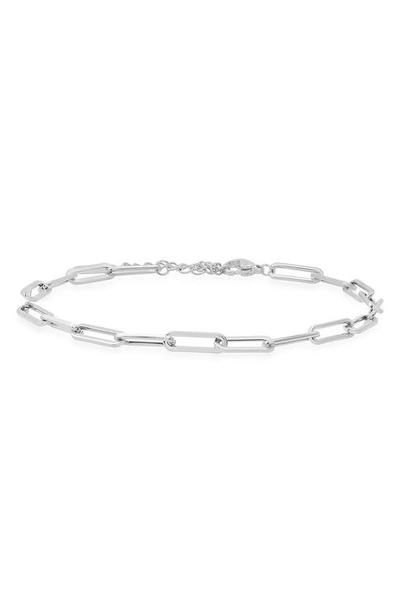 Hmy Jewelry Paper Clip Chain Bracelet In White