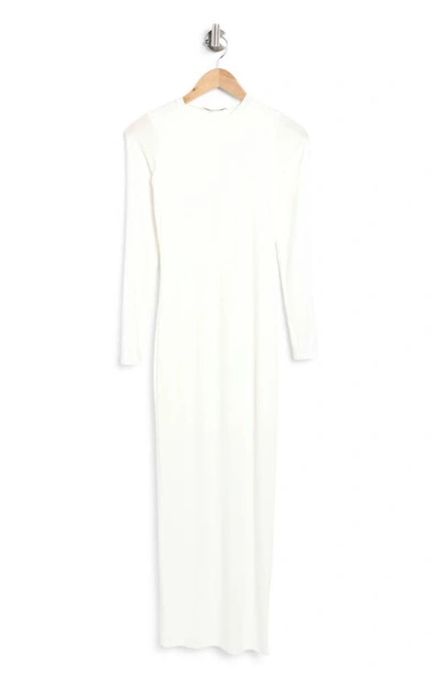 Velvet Torch Long Sleeve Maxi Dress In White