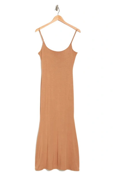 Velvet Torch Slip Dress In Taupe