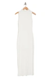 Velvet Torch Mock Neck Maxi Dress In White