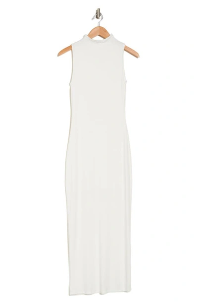 Velvet Torch Mock Neck Maxi Dress In White