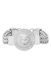 Hmy Jewelry Lion Head Station Bracelet In White