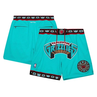 Mitchell & Ness Turquoise Vancouver Grizzlies Hardwood Classics Authentic Nba X Just Don Mesh Shorts