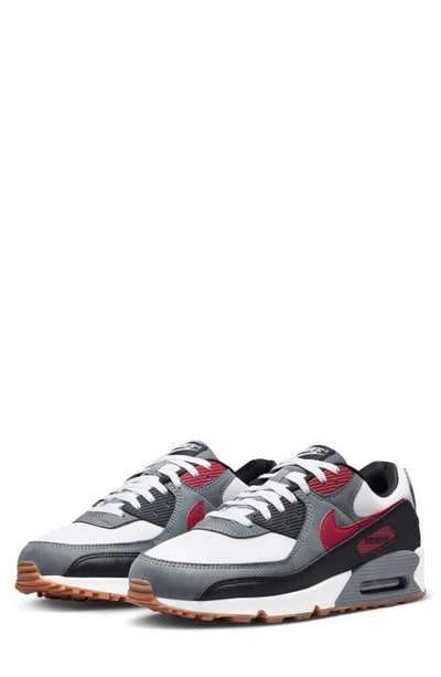 Nike Air Max 90 Sneaker In White/ Team Red/ Cool Grey