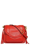 Aimee Kestenberg Mini All For Love Convertible Leather Crossbody Bag In Corvette Red W/ 14k