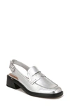 Franco Sarto Giada Slingback Loafer Pump In Silver Faux Leather