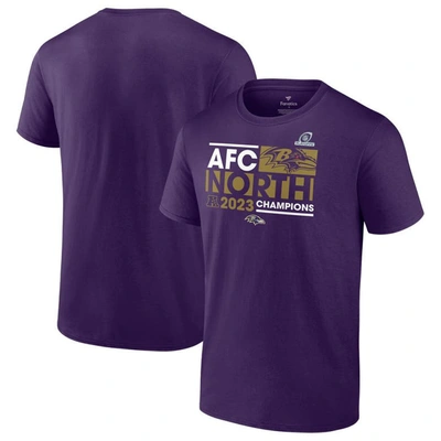 Fanatics Branded Purple Baltimore Ravens 2023 Afc North Division Champions Conquer T-shirt