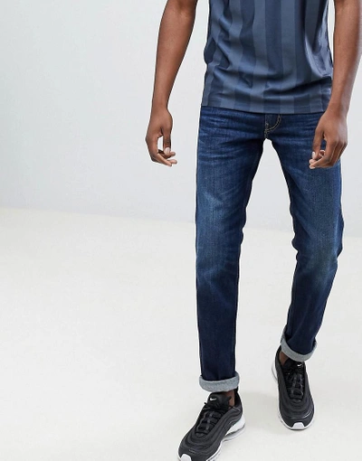 Replay Anbass Slim Stretch Jeans In Dark Wash - Blue