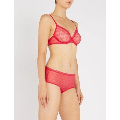 Les Girls Les Boys Pyramid Underwired Mesh Bra In Love Potion