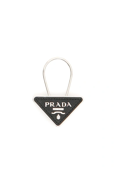 Prada Triangle Key Charm In Neronero