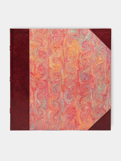 Giannini Firenze Hand-marbled Leather Bound Photo Album (35cm X 35cm) In Red