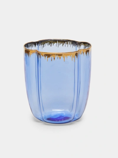 Pinto Paris Petalo Hand-blown Glass Tumbler In Blue