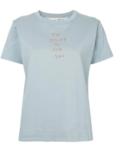 Tu Es Mon Tresor Tu Es Mon Trésor Beaded Detail T-shirt - Blue