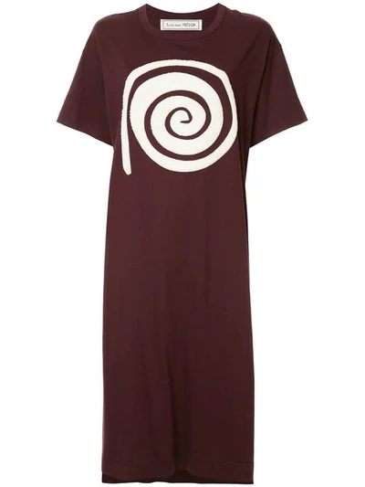 Tu Es Mon Tresor Tu Es Mon Trésor Spiral T-shirt Dress - Red