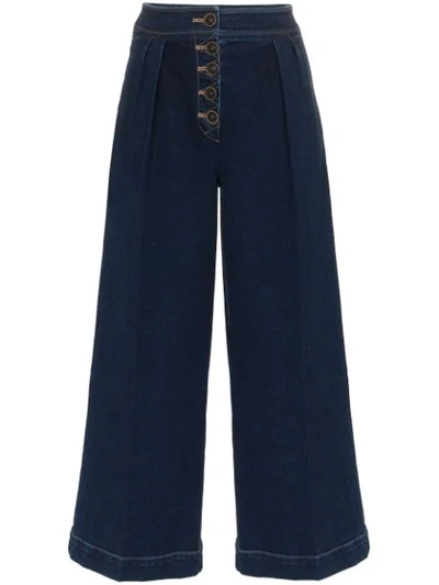 Rejina Pyo High-waisted Wide Leg Jeans In Blue