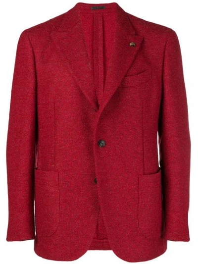 Gabriele Pasini Textured Single Breasted Blazer In Red