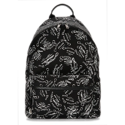 Dior Black Logo-print Nylon Backpack