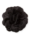 Hook + Albert Satin Dahlia Flower Lapel Pin, Black