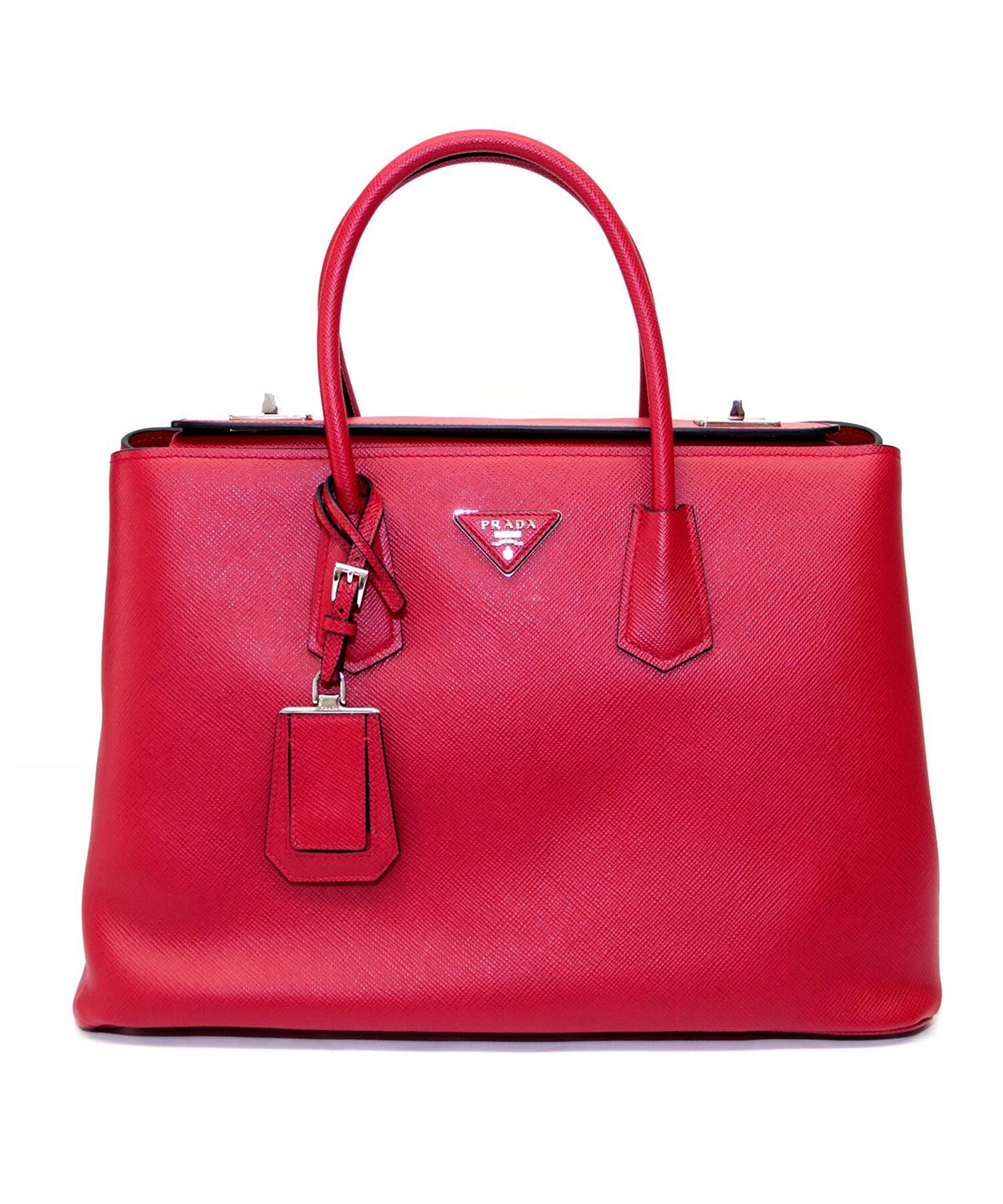 Prada Saffiano Leather Tote Handbag Fuoco' In Red | ModeSens